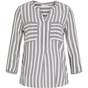 TOM TAILOR - 1016190 Blouse - Offwhite Navy Vertical Stripe - V-hals 3/4 Mouwen