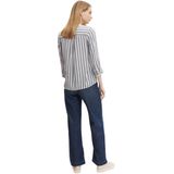 TOM TAILOR - 1016190 - Blouse - Offwhite/Navy - Gestreept, V-hals, 3/4 Mouwen, Viscose