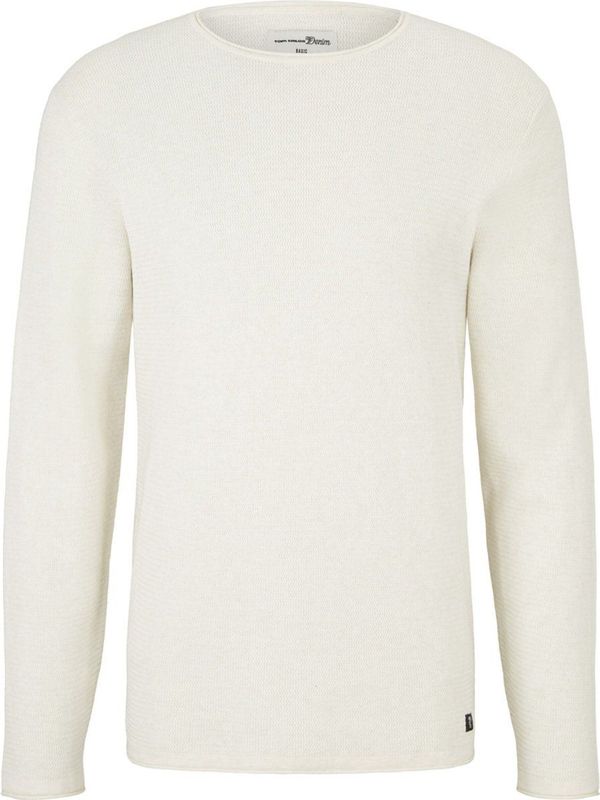 TOM TAILOR - 26122 - Gestructureerde Trui - Oat Milk Melange - Regular Fit