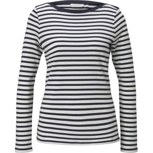 TOM TAILOR - Longsleeve - Navy White Stripe - Katoen - Losse Pasvorm