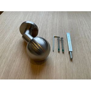 Hafi Private Line - Deurknop model 286 RVS bolle verkopte knop vast op rond rozet
