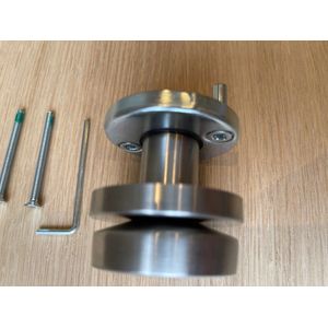 Hafi Private Line - Deurknop model 280 RVS platte knop draaibaar op rond rozet