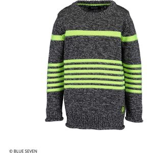 Blue Seven - jongens trui - grijs/neon groen