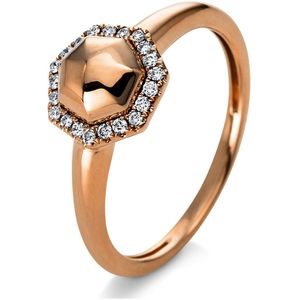 Luna Creation - Ring - Dames - Roodgoud 14K - Diamant - 0.1 ct - 1Q817R454-1-54