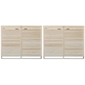 Lukadria Model Adria Afvalcontainerbox, vuilcontainer, hout, naturel, 240 liter, voorgemonteerd met achterwand (4 ton)