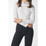 RICHROYAL Langarmshirt "2409 O Slub F LS", mit Rüschenkante an Ausschnitt und Ärmelsaum