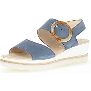 Gabor sandalen met sleehak, voor dames, sandalen met hoge hak, perfecte pasvorm, Blauw Nautic, 39 EU