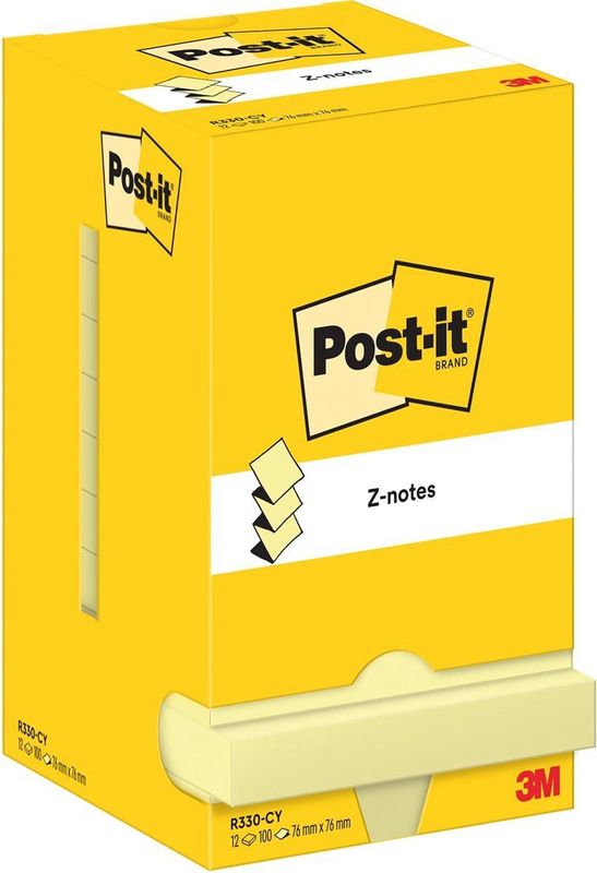 Post-it - Super Sticky Z-Notes - Geel - 76 x 76 mm - 12 x 100 Vellen