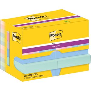 Post-it - Soulful Color Collection - Notitieblokken - Roze Paars Groen Grijs Blauw - 12 Stuks