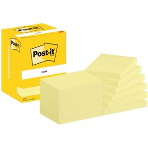 Haftnotizen Post-It 657, 12 Blöcke, 100 Blatt je Block, 76 x 102 mm, PEFC-zertifiziert, gelb