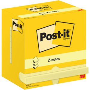 Memoblok Post-it Z-Note R350 76x127mm geel 12 stuks