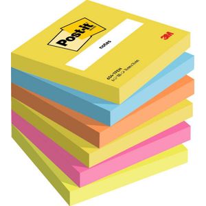 Post-it - Memoblok 3m post-it 654 76x76mm energetic colours | Pak a 6 stuk | 12 stuks