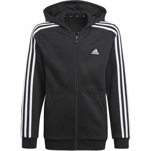 adidas - Essentials 3S - Kinderjack - Zwart - Met Rits en Capuchon