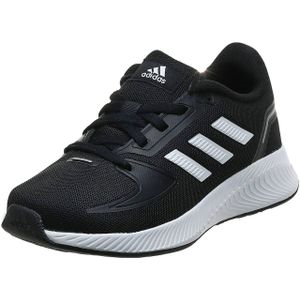 adidas RUNFALCON 2.0 Damen und Kinder Freizeit-Schuhe mit abriebfester Außensohle Turnschuhe für Jungen und Mädchen Alltags-Sneaker Lauf-Schuhe Schnür-Schuhe FY9495 Schwarz/Weiß
