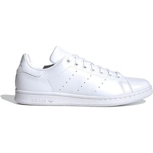 Adidas Originals, Witte Leren Sneakers met Geperforeerde Strepen Wit, Heren, Maat:44 EU