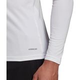 T-shirt - Wit - 100% Polyester - V-hals Lange Mouwen