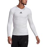 T-shirt - Wit - 100% Polyester - V-hals Lange Mouwen