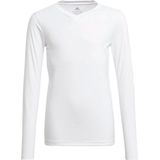 T-shirt - Wit - 100% Polyester - V-hals Lange Mouwen