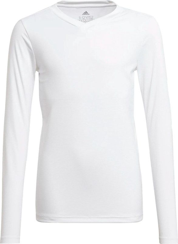 T-shirt - Wit - 100% Polyester - V-hals Lange Mouwen