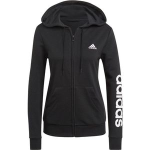 adidas Essentials FZ Logo Hood Dames - Zwart - maat L