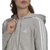 adidas - Essentials French Terry 3-Stripes - Sweatvest - Grijs - Katoen