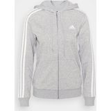 adidas - Essentials French Terry 3-Stripes - Sweatvest - Grijs - Katoen