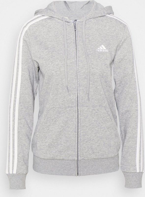 adidas - Essentials French Terry 3-Stripes - Sweatvest - Grijs - Katoen