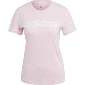adidas - Essentials Slim Logo T-shirt - Dames - Roze - 100% Katoen