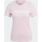 adidas - Essentials Slim Logo T-shirt - Dames - Roze - 100% Katoen