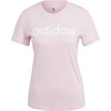 adidas - Essentials Slim Logo T-shirt - Dames - Roze - 100% Katoen
