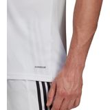 Adidas - Tops - Wit - Heren - Polyester - Stijlvol Bedrukt Ronde Hals T-shirt