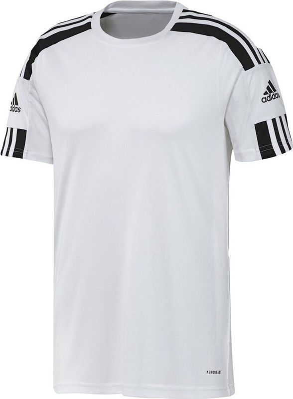 Adidas - Tops - Wit - Heren - Polyester - Stijlvol Bedrukt Ronde Hals T-shirt