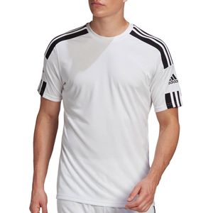 Adidas - Tops - Wit - Heren - Polyester - Stijlvol Bedrukt Ronde Hals T-shirt
