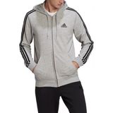 adidas - 3-Stripes Fleece Hoodie - Grijs - Sporttrui