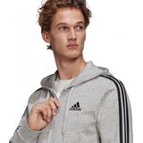 adidas - 3-Stripes Fleece Hoodie - Grijs - Sporttrui