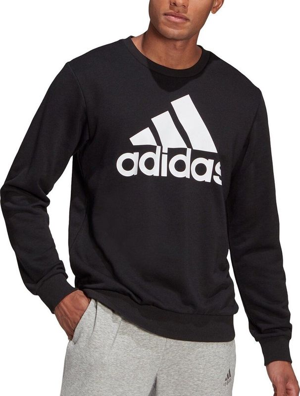 adidas - Big Logo French Terry Sweatshirt - Crew Sweater - Zwart