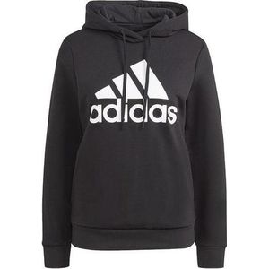 adidas - Essentials Logo - Sweatshirt - Zwart - Fleece, Verstelbare Capuchon, Gerecycled Materiaal