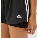 adidas Performance Pacer 3-Stripes Geweven Twee-in-Een Short - Dames - Zwart