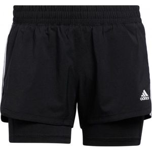 adidas Performance Pacer 3-Stripes Geweven Twee-in-Een Short - Dames - Zwart