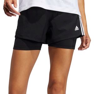 adidas Performance Pacer 3-Stripes Geweven Twee-in-Een Short - Dames - Zwart