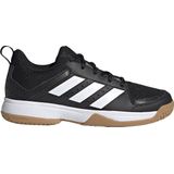 Adidas - Ligra 7 - Indoorschoenen - Zwart - Synthetisch Leer - Ademend Bovenwerk