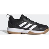 Adidas - Ligra 7 - Indoorschoenen - Zwart - Synthetisch Leer - Ademend Bovenwerk