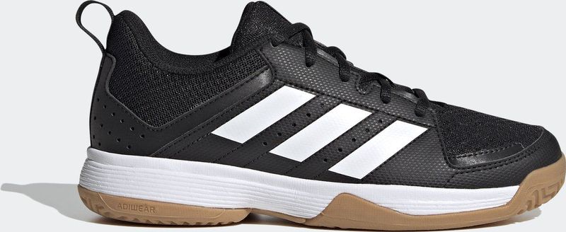 Adidas - Ligra 7 - Indoorschoenen - Zwart - Synthetisch Leer - Ademend Bovenwerk