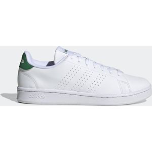 Adidas, Witte en groene leren sneakers Wit, Heren, Maat:42 EU