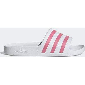 Adidas, Schoenen, Dames, Veelkleurig, 42 EU, Witte Slippers 3-Stripes Roze Vrouwen