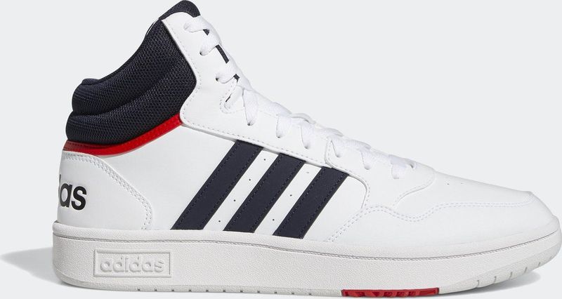 Adidas - Hoops 3.0 Mid - Sneakers - Zwart - Synthetisch Leer