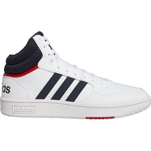 adidas Hoops 3.0 Mid Classic Vintage Shoes Sneakers heren, Ftwr White/Legend Ink/Vivid Red, 43 1/3 EU