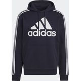 Adidas - Bl3 Stripes Hoodie - Fleece - Grijs - 53% Katoen, 36% Gerecycled Polyester, 11% Viscose