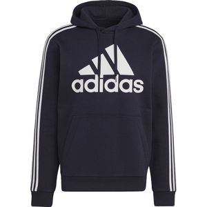 Adidas - Bl3 Stripes Hoodie - Fleece - Grijs - 53% Katoen, 36% Gerecycled Polyester, 11% Viscose