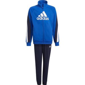 adidas Badge of Sport -maat 164- Trainingspak - Unisex - blauw - donkerblauw - wit